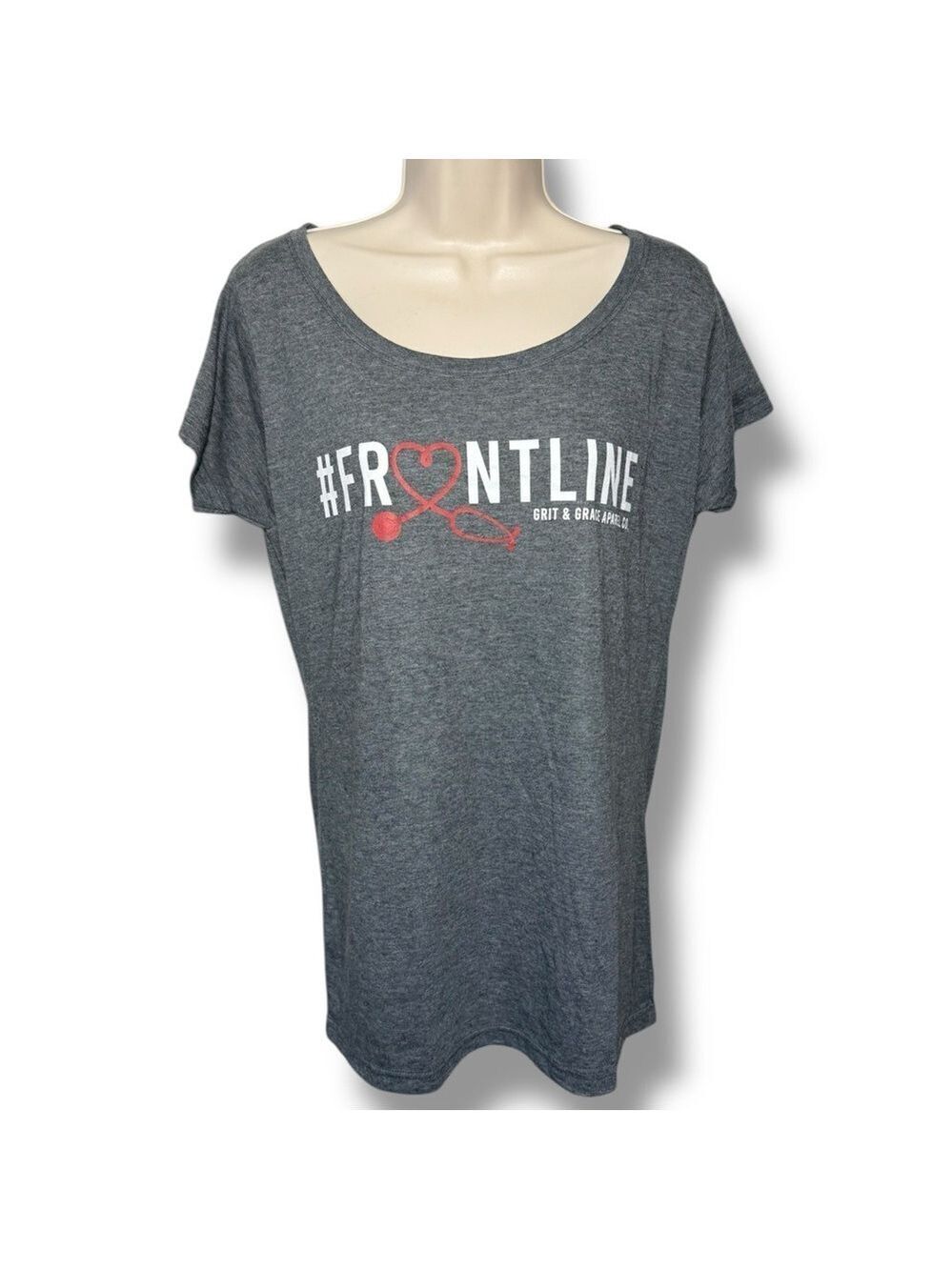 Grit & Grace Women’s Nurse Graphic Tee Gray Size XL